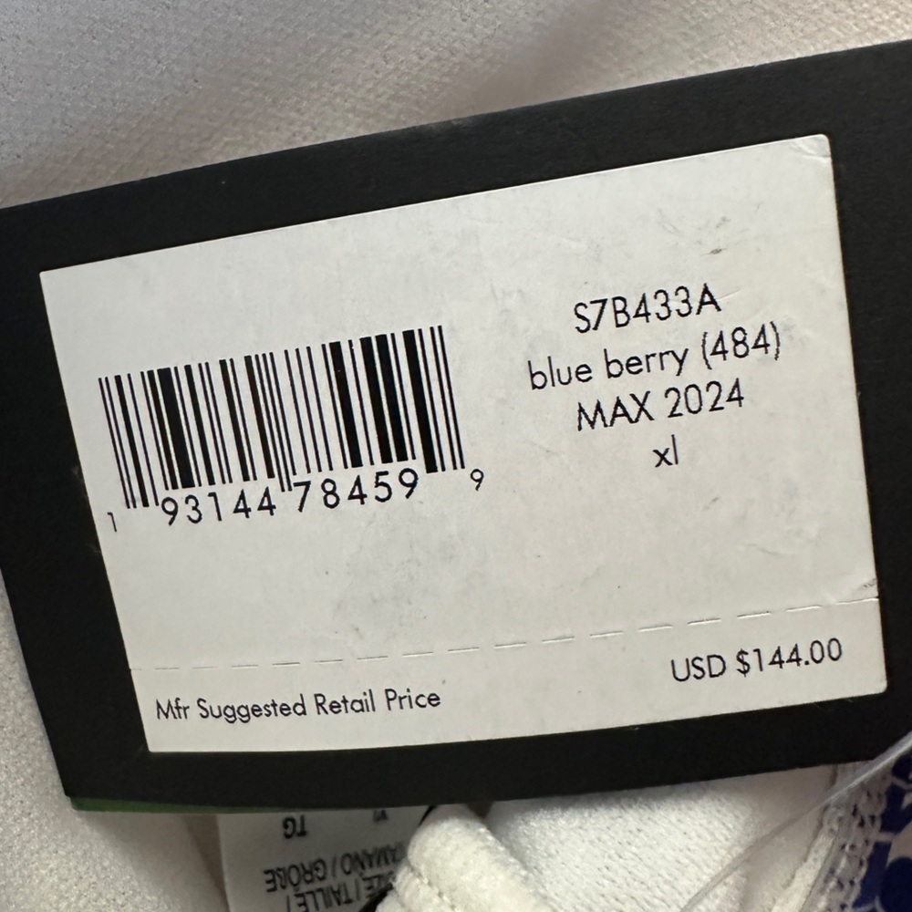NWT Kate Spade Blue and White Shell Pattern One-Piece Swimsuit in Blue Berry - Picture 4 of 4